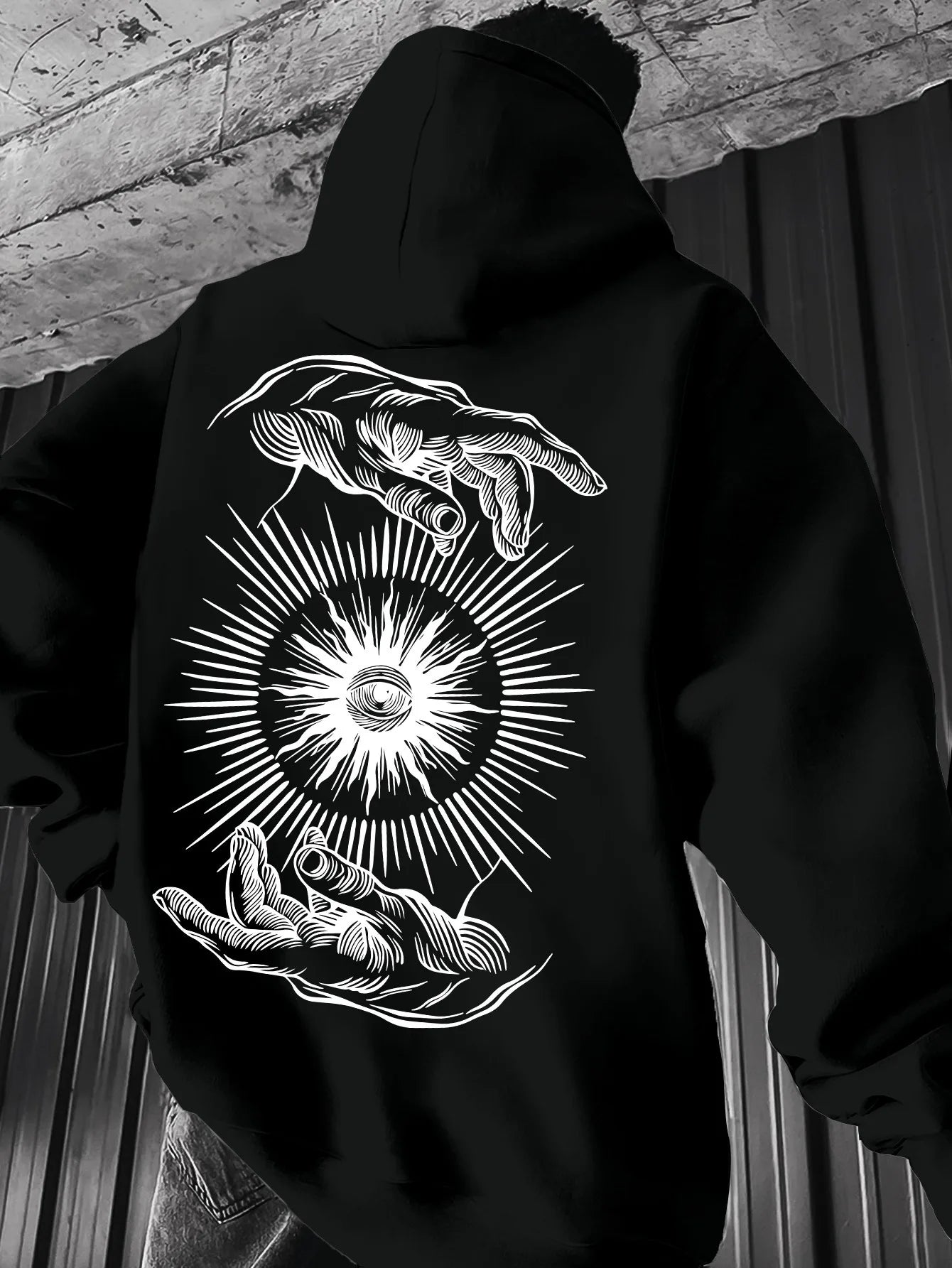 Hoodie with Back Graphic Hands