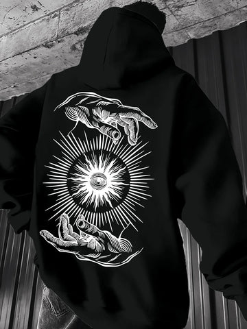 Hoodie with Back Graphic Hands