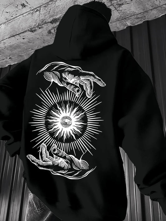 Hoodie with Back Graphic Hands