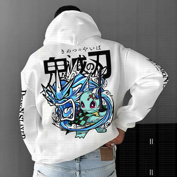 Demon Slayer pokemon cross anime hoodie funny