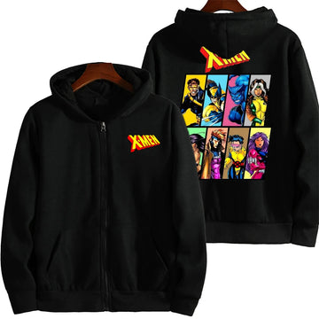 Marvel Zippered Hoodie X-Men Cartoon Comic