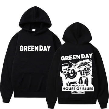 Punk Band Green Day House of Blues Anaheim Hoodie Men Women Gothic Rock Vintage Sweatshirt Male Fashion Casual Oversized Hoodies