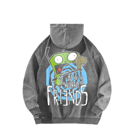 Invader Zim Me And The Squirrel Are Friends Hoodie Cartoon
