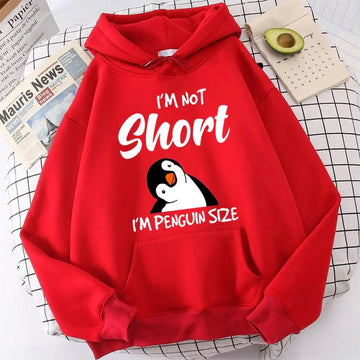 Penguin I'm Not Short Hoodie funny