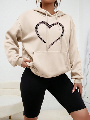 Leopard Print Heart Hoodie