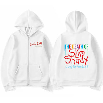 Rapper Eminem The Death of Slim Shady Album Zipper Hoodie