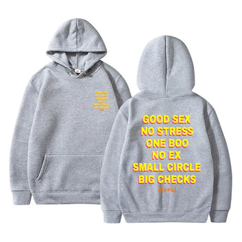 Good Sex No Stress One Boo No Ex Small Circle Big Checks Funny Hoodie