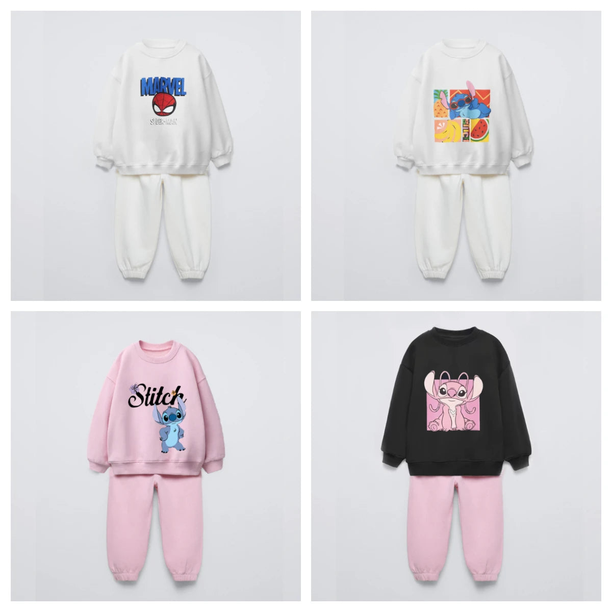 Hoodie Set Suitable For Boys And Girls Spiderman and Stitch Disney