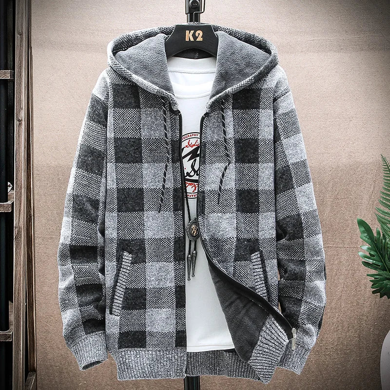 Flannel zip up hoodie