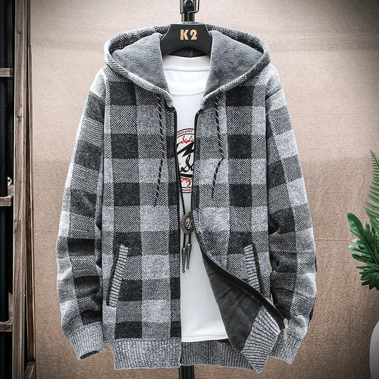 Flannel zip up hoodie