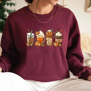 Coffee Sweater Cute Fall Hoodie Thanksgiving Halloween