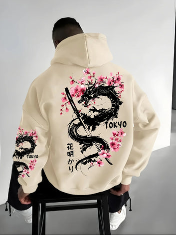 Dragon Sword Cherry Blossom  Hoodie