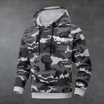 Camouflage Hoodie USA Flag
