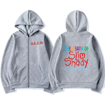 Rapper Eminem The Death of Slim Shady Album Zipper Hoodie