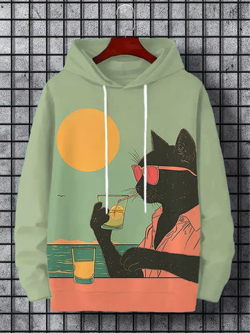 Hoodie Cartoon Cute Cat
