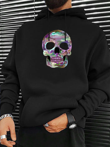 Colorful Skull Graphic Hoodie