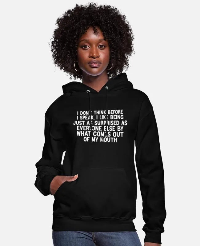 Humorous Speech Style Themed Hoodie Funny