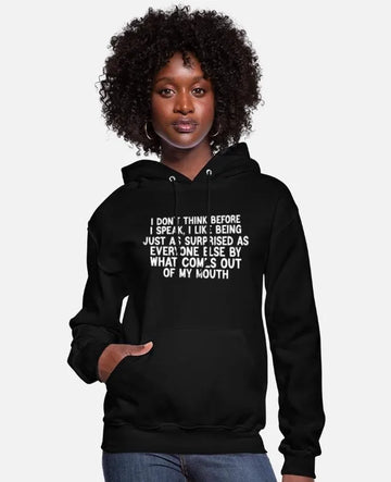 Humorous Speech Style Themed Hoodie Funny
