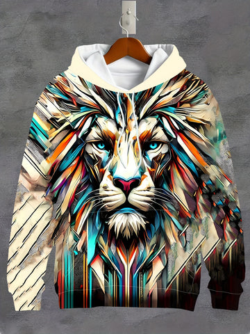 3D Printed Battle animal Pattern hoodie