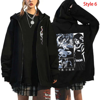 Anime Demon Slayer Obanai Zip Up Hoodie