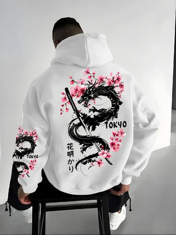 Dragon Sword Cherry Blossom  Hoodie
