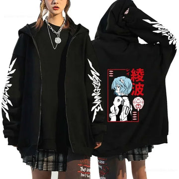 Neo Genesis Evangelion Ayanami Rei Hoodie Anime Zip Up Multiple Designs
