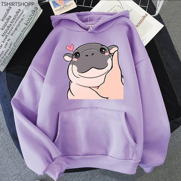 Cute Moo Deng Hoodie hippo funny