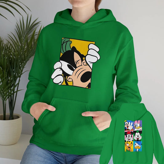 2025 Goofy Unisex Hooded Sweatshirt-Green Goofy Sweatshirt Goofy Character Loose Hoodie Funny Goofy Funny Causal Sweatshirt