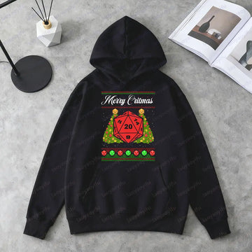 Merry Christmas icosahedron Funny Hoodie