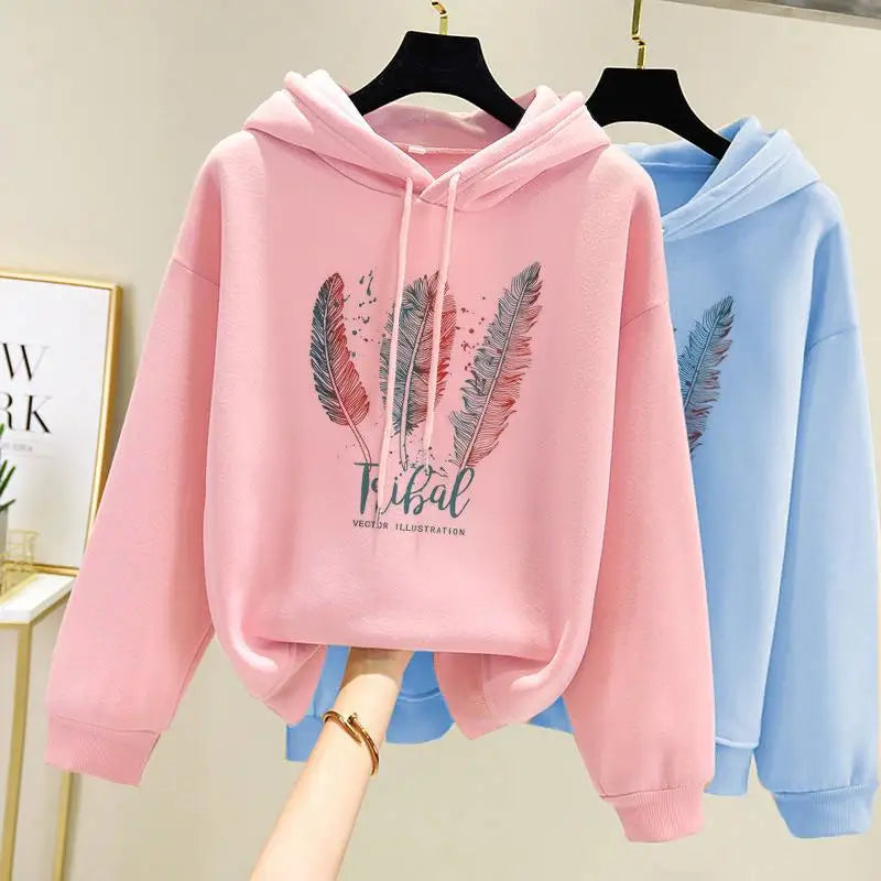 Tribal Feather Printed Hoodie