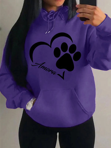 Dog Paw Heart Hoodie