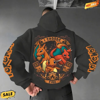 Pokemon Hoodie Charmander Evolution Anime Cartoon
