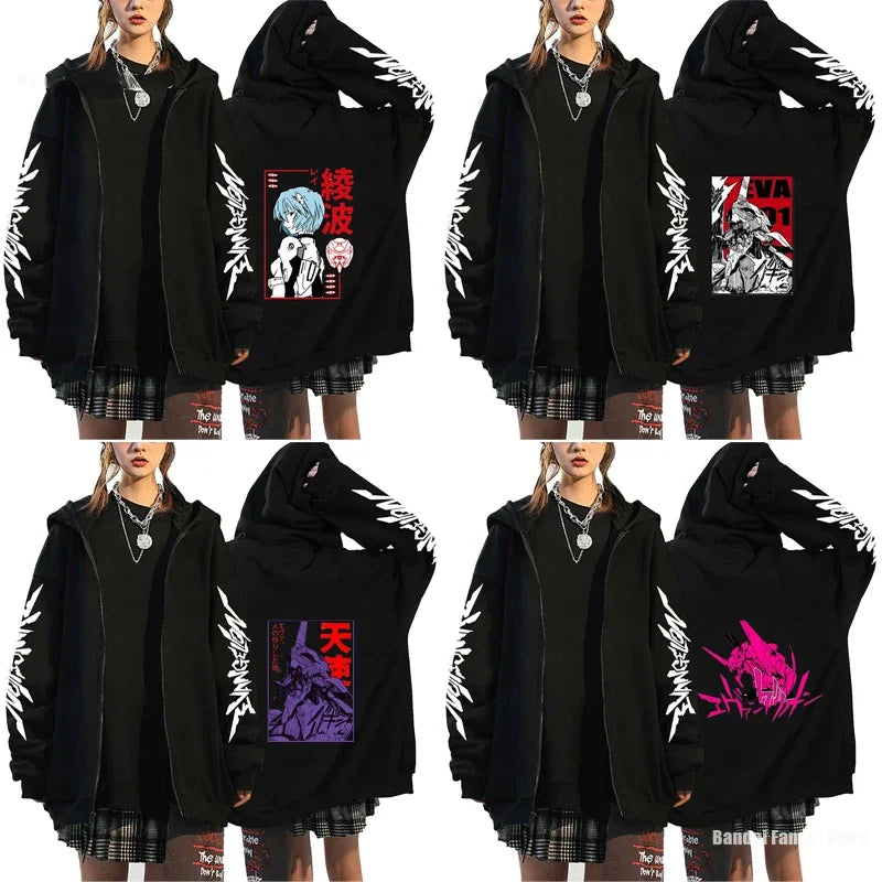 Neo Genesis Evangelion Ayanami Rei Hoodie Anime Zip Up Multiple Designs