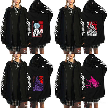 Neo Genesis Evangelion Ayanami Rei Hoodie Anime Zip Up Multiple Designs
