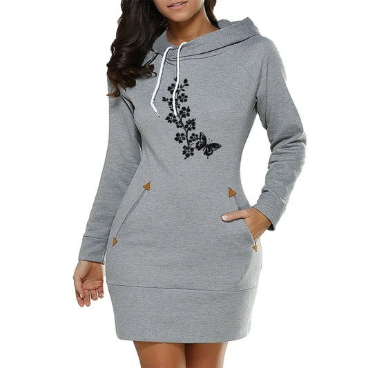 Dress Hoodie Butterfly Flower