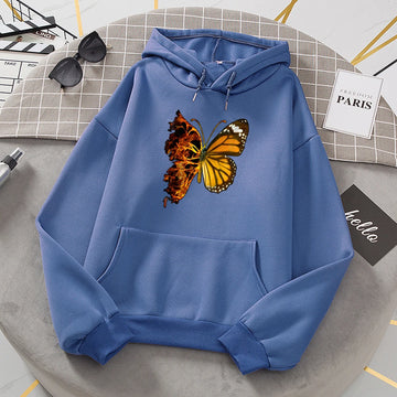 Flaming Butterfly Wings Hoodie