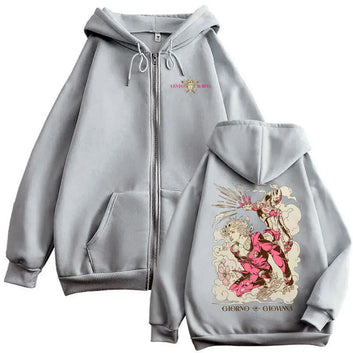 Anime JoJo's Bizarre Adventure Giorno Giovanna Zipper Hoodie
