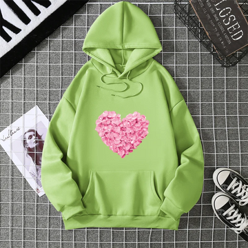 Heart Shape Print Graphic Hoodie