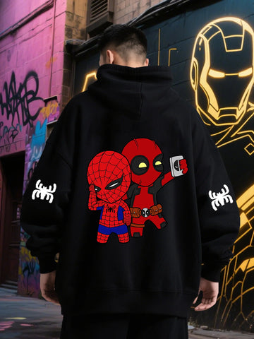 Marvel Spiderman Deadpool Funny Hoodie Cartoon Comic Movie