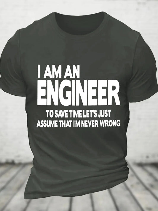 I Am An Engineer Lets Assume I'm Right Cotton T-Shirt
