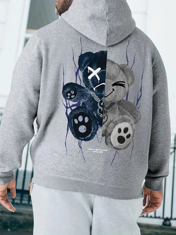 Cartoon Bear Hoodie funny
