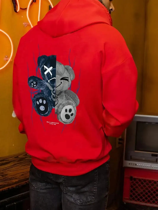 Cartoon Bear Hoodie funny