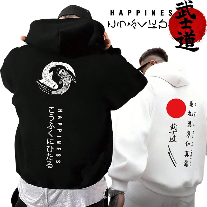 Bushido Printed Hoodies koi fish