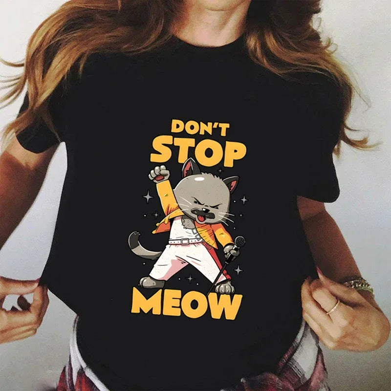 Funny Tshirt DON’T STOP MEOW