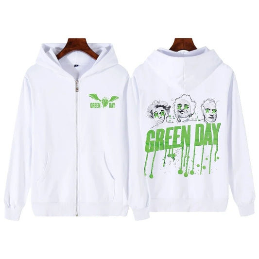 Green Day Band Zipper Hoodie music