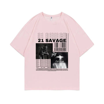 Rapper 21 Savage I Am I Was Music Album T-shirt