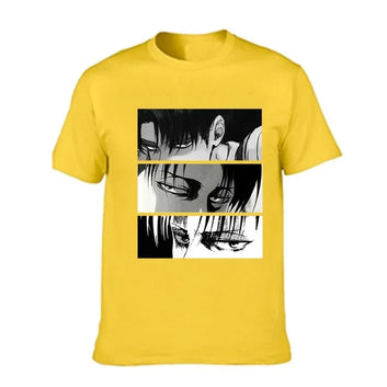 Men's T-shirt Japanese anime attack Titan Levi Ackerman Eye Punk Top Summer Harajuku Graphic T-shirt 100% cotton