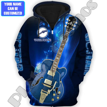 NewFashion Custom Name Music Electronic Guitar Colorful Polyester Retro Tracksuit 3DPrint Harajuku Casual Funny Hoodies Jacket 5