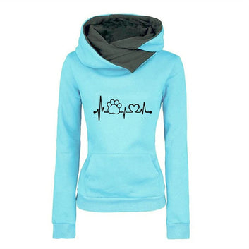Heart beat dog paw hoodie