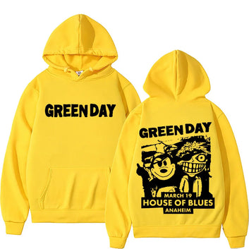 Punk Band Green Day House of Blues Anaheim Hoodie Men Women Gothic Rock Vintage Sweatshirt Male Fashion Casual Oversized Hoodies